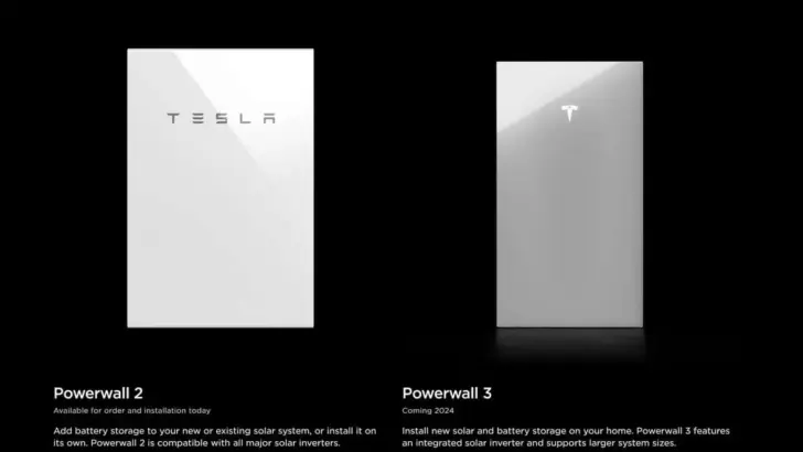 Tesla Powerwall 3 и Powerwall 2. Фото Tesla